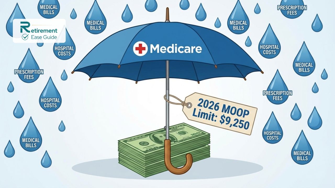 Conceptual image of Medicare Advantage shielding seniors from high out-of-pocket medical costs