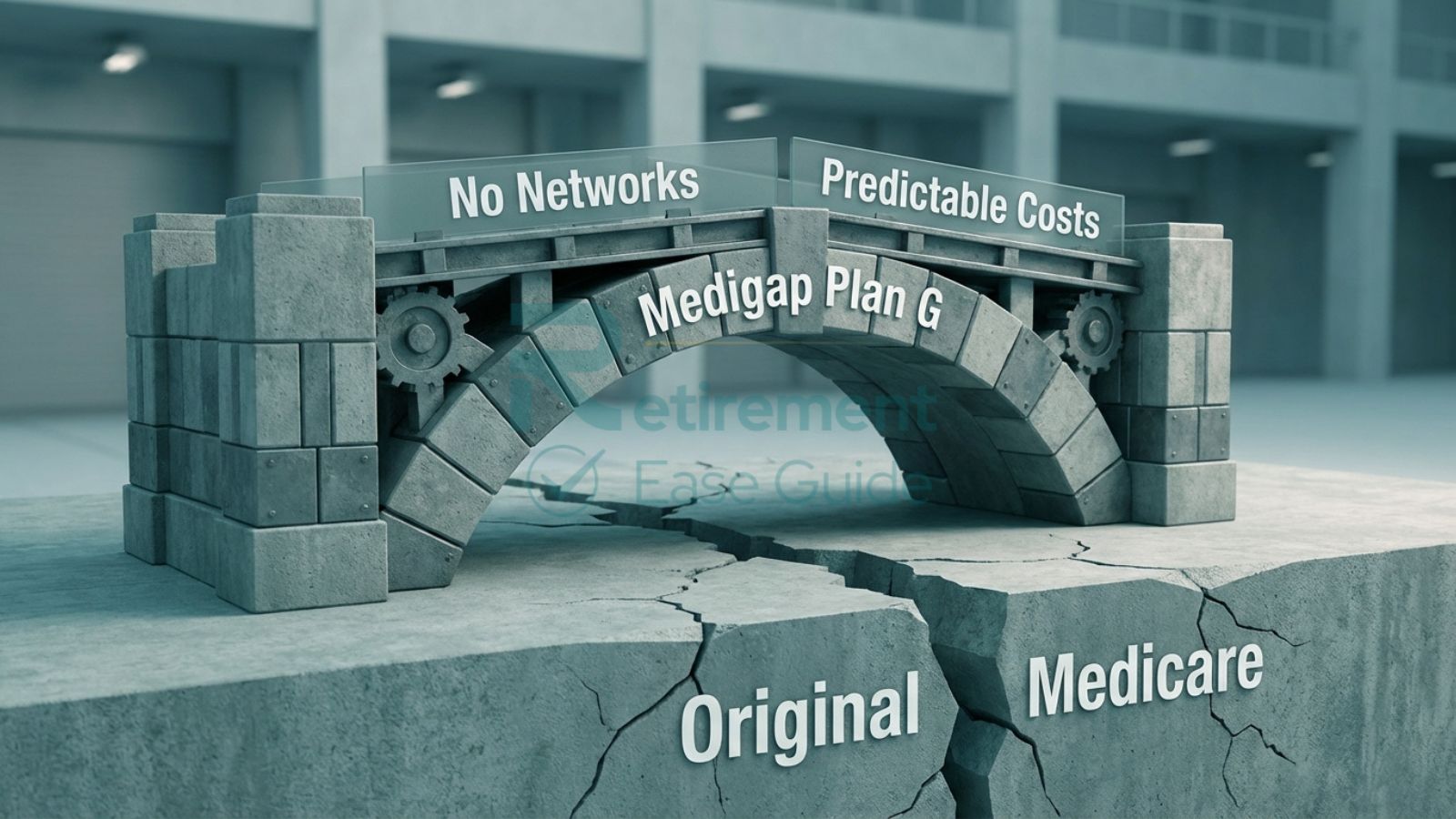 Conceptual image showing how Medigap Plan G fills the financial gaps of Original Medicare.