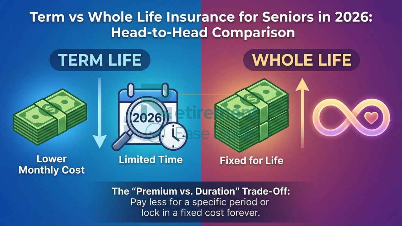 Comparison of premiums and duration for term versus whole life insurance.