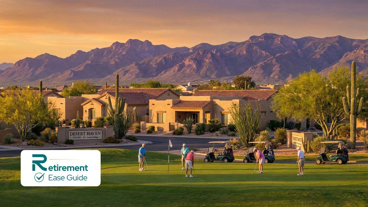 Value-priced 55+ retirement community in Arizona with desert golf course and mountain views
