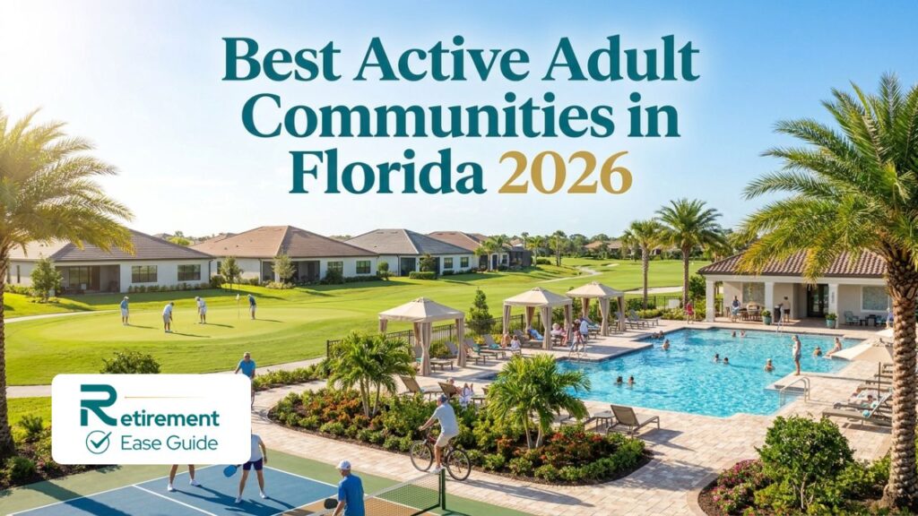 Vibrant 55+ active adult retirement community in Florida with golf course, pool, and happy residents