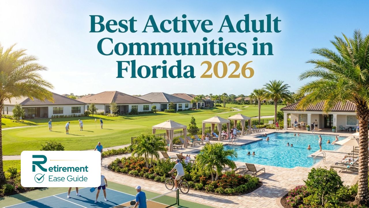Vibrant 55+ active adult retirement community in Florida with golf course, pool, and happy residents