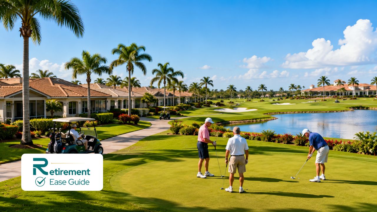 Beautiful Florida golf retirement community with homes overlooking championship golf course