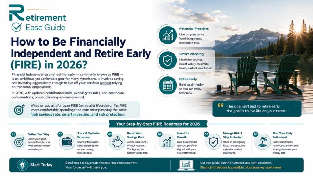 How to become financially independent and retire early in 2026 with FIRE roadmap, smart investing, savings strategies, expense tracking, and retirement planning.