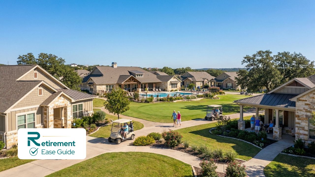 Attractive affordable retirement community in Texas with homes and amenities