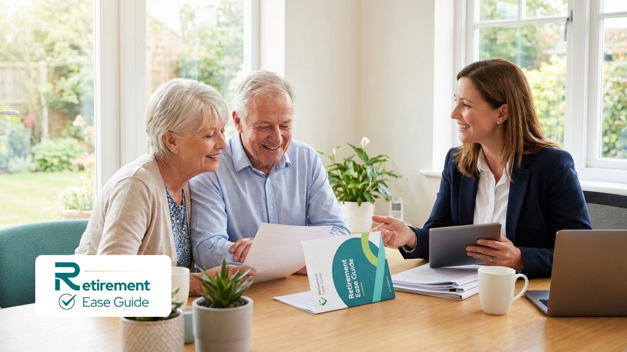 Senior couple consulting with advisor about low-income assisted living options in Florida