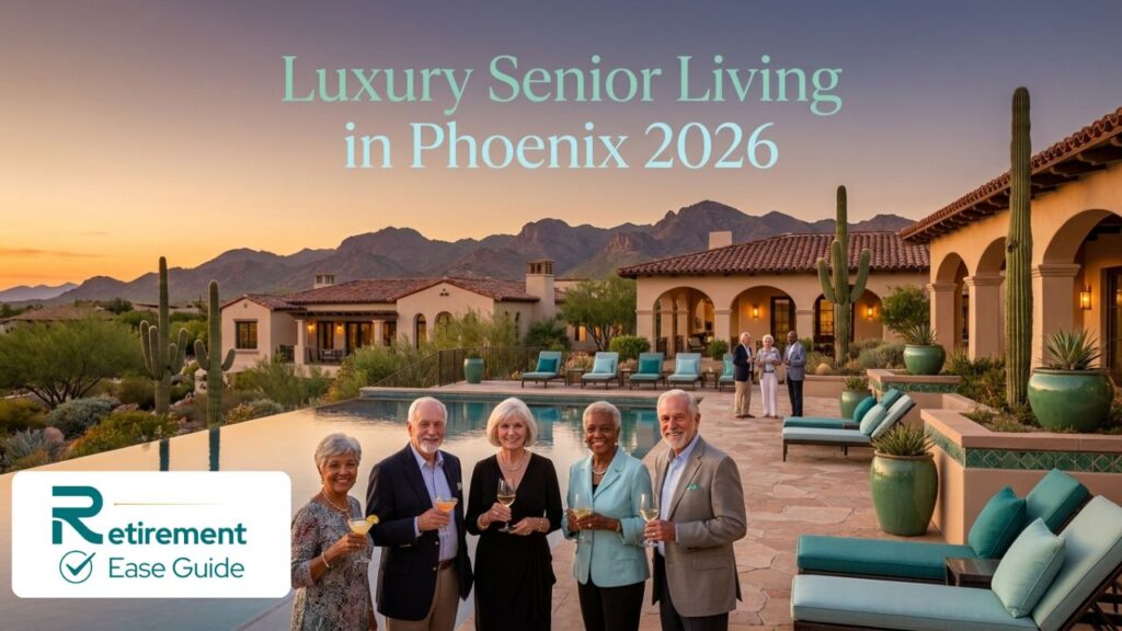 Stunning luxury senior living community in Scottsdale Phoenix Arizona with desert views