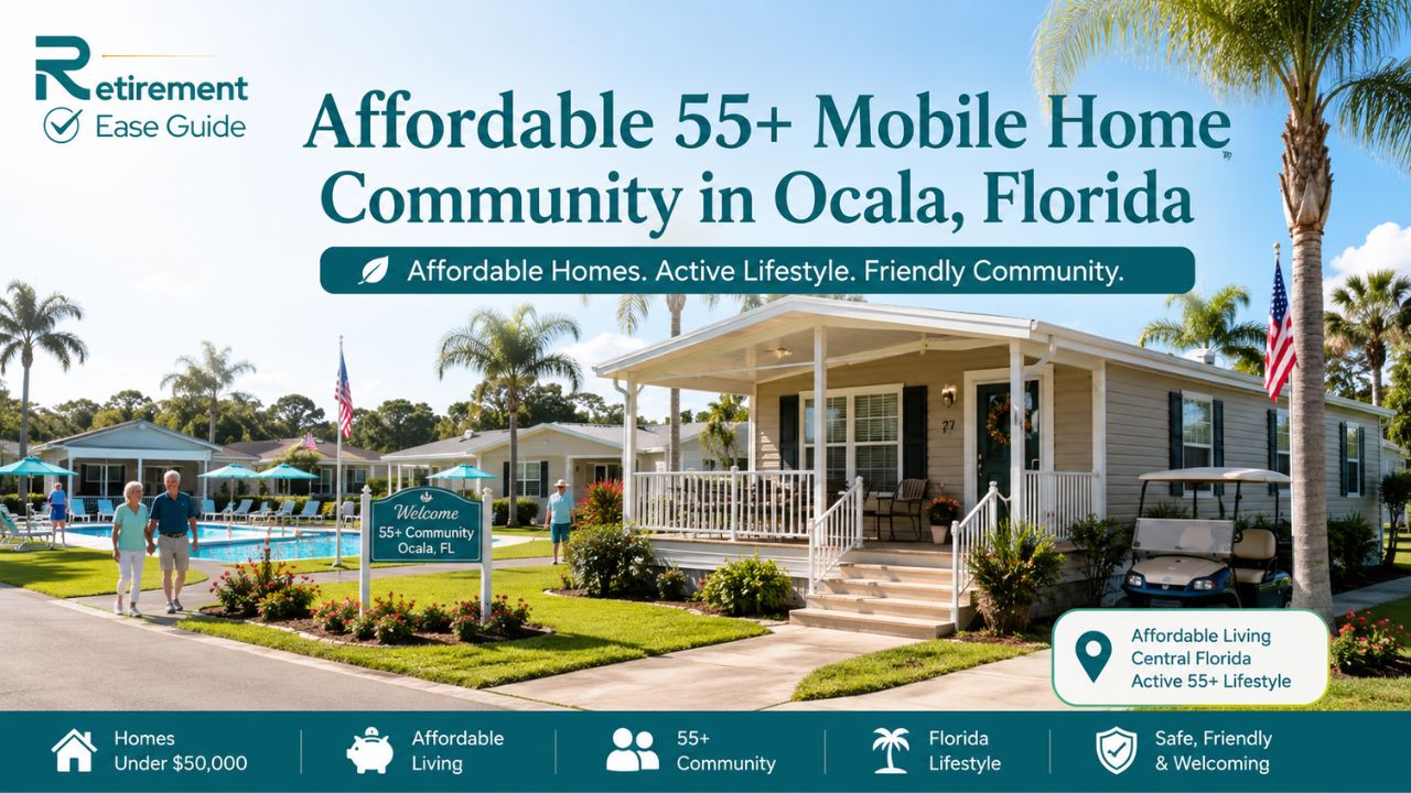 Budget-friendly manufactured home in Ocala or central Florida 55+ retirement park