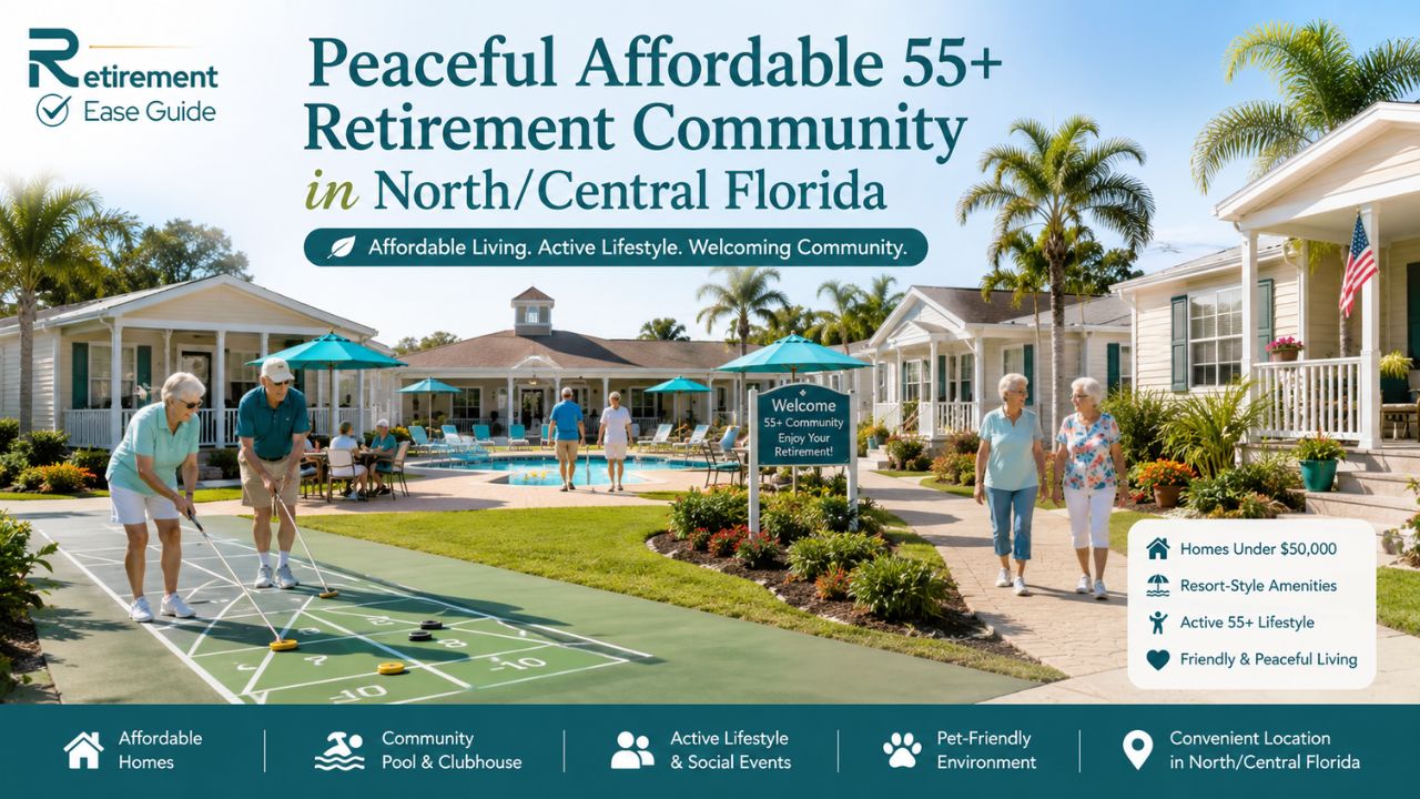 Quiet affordable 55+ mobile home park in central or north Florida with community amenities